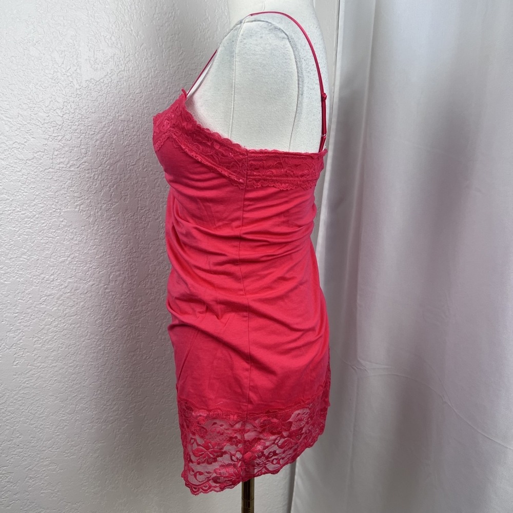 Y2K Lace Trim Cami Top Womens Large Coral Fairy Layering Coquette Festival - Picture 3 of 8